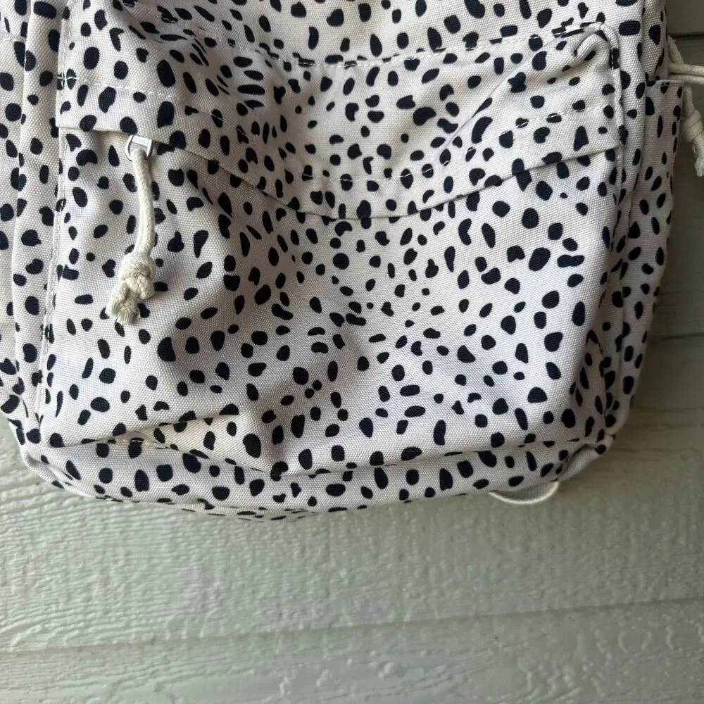 Snow Leopard Print Girl’s Women’s Beige Black Spots Animal Print School Backpack